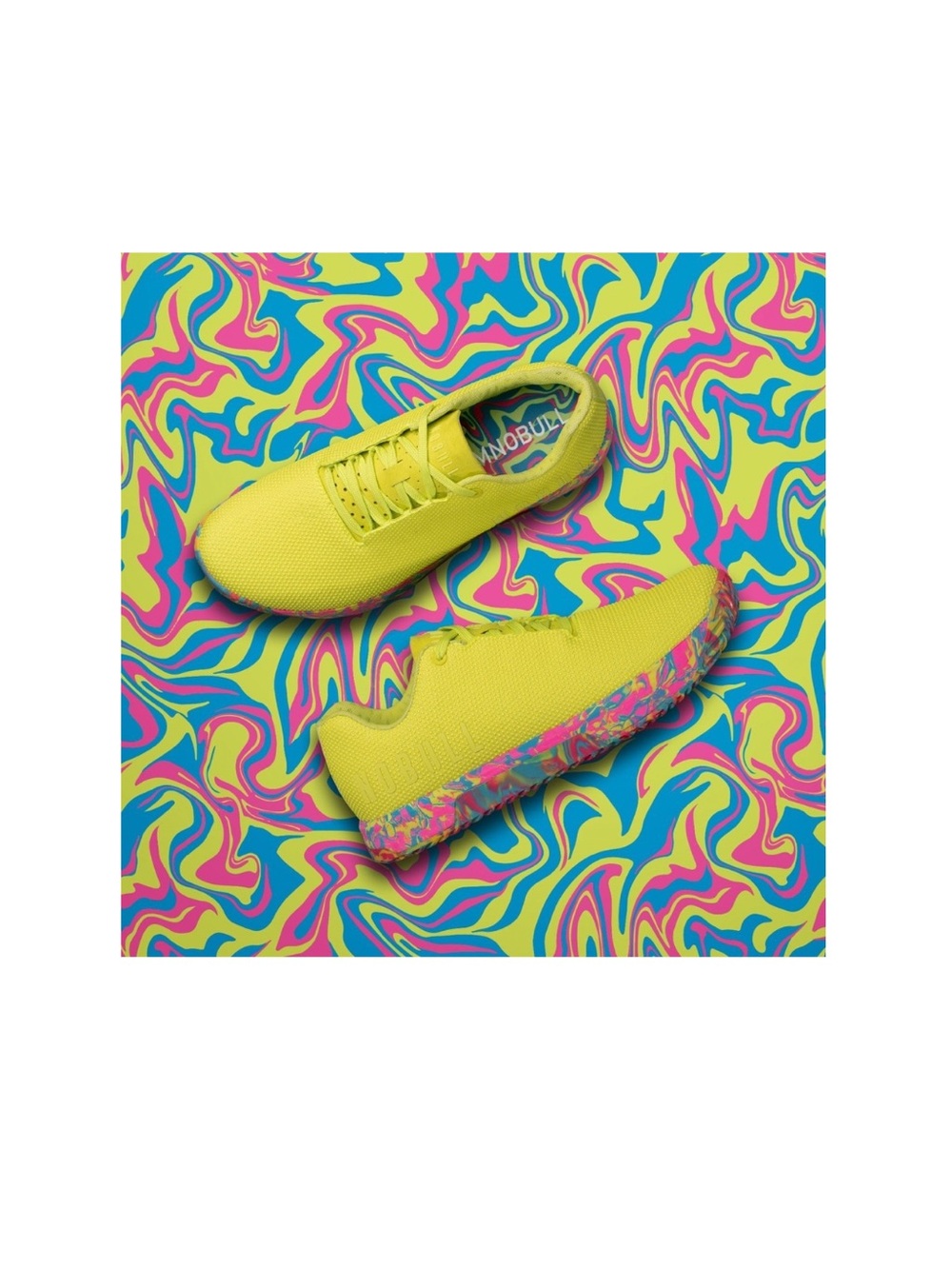 NOBULL Neon Yellow Sneakers with Multicolor Sole
